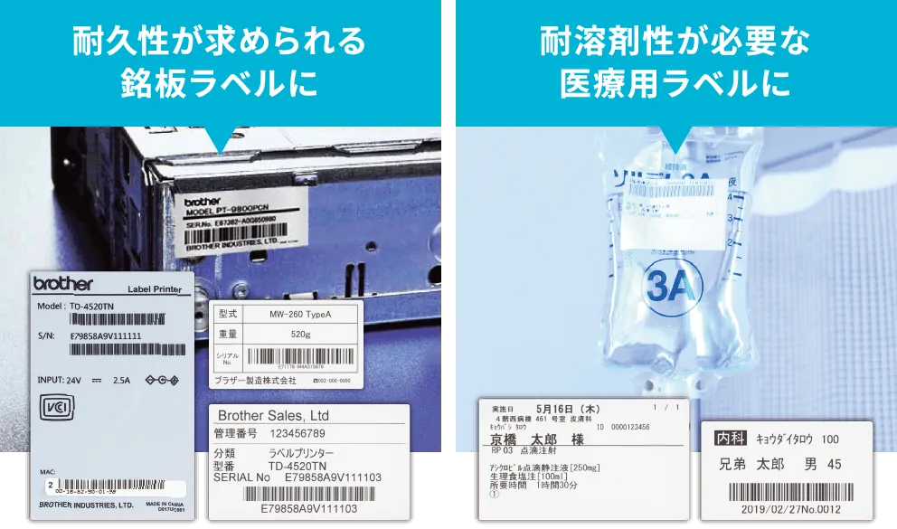 耐久性が求められる銘板Bet365 カジノゲームに 耐溶剤性が必要な医療用Bet365 カジノゲームに