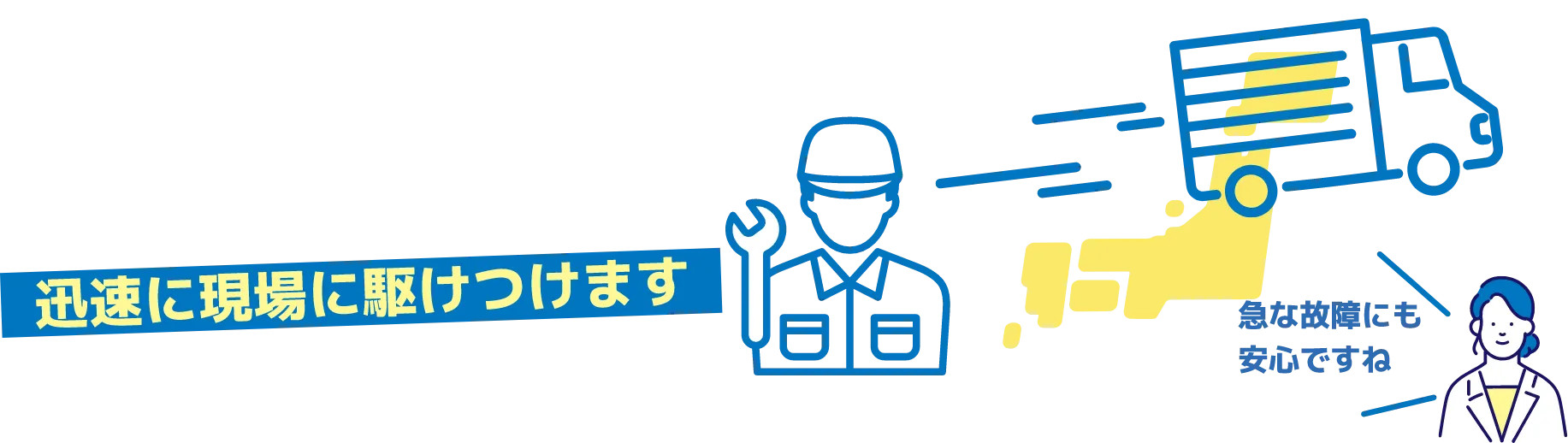 迅速に現場に駆けつけます